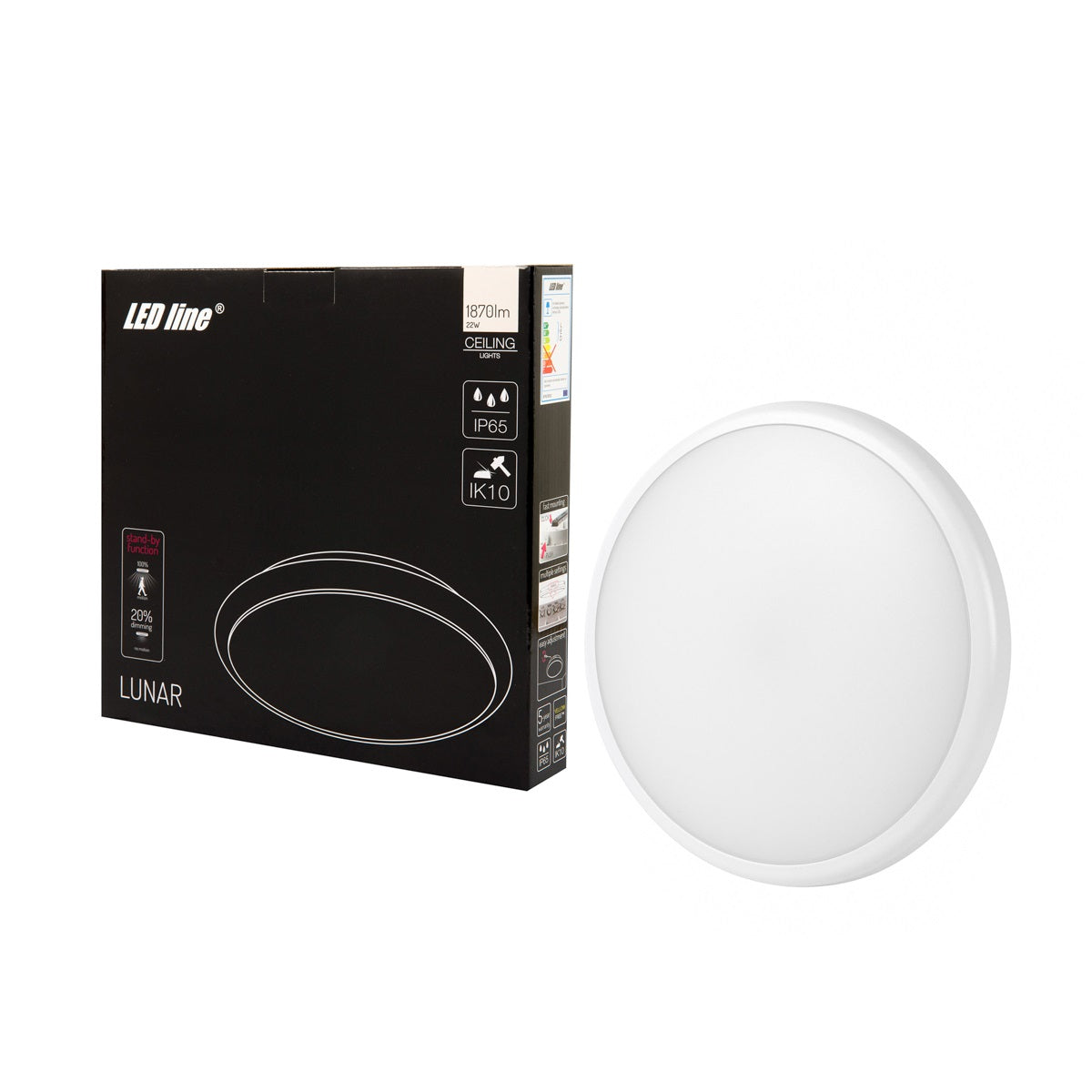 LED plafondlamp ip65 - vooraanzicht