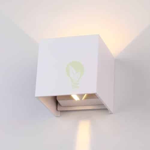 LED Cube Wandlamp 6W | DIMBAAR | IP65 | WIT | 3000K - Warm wit