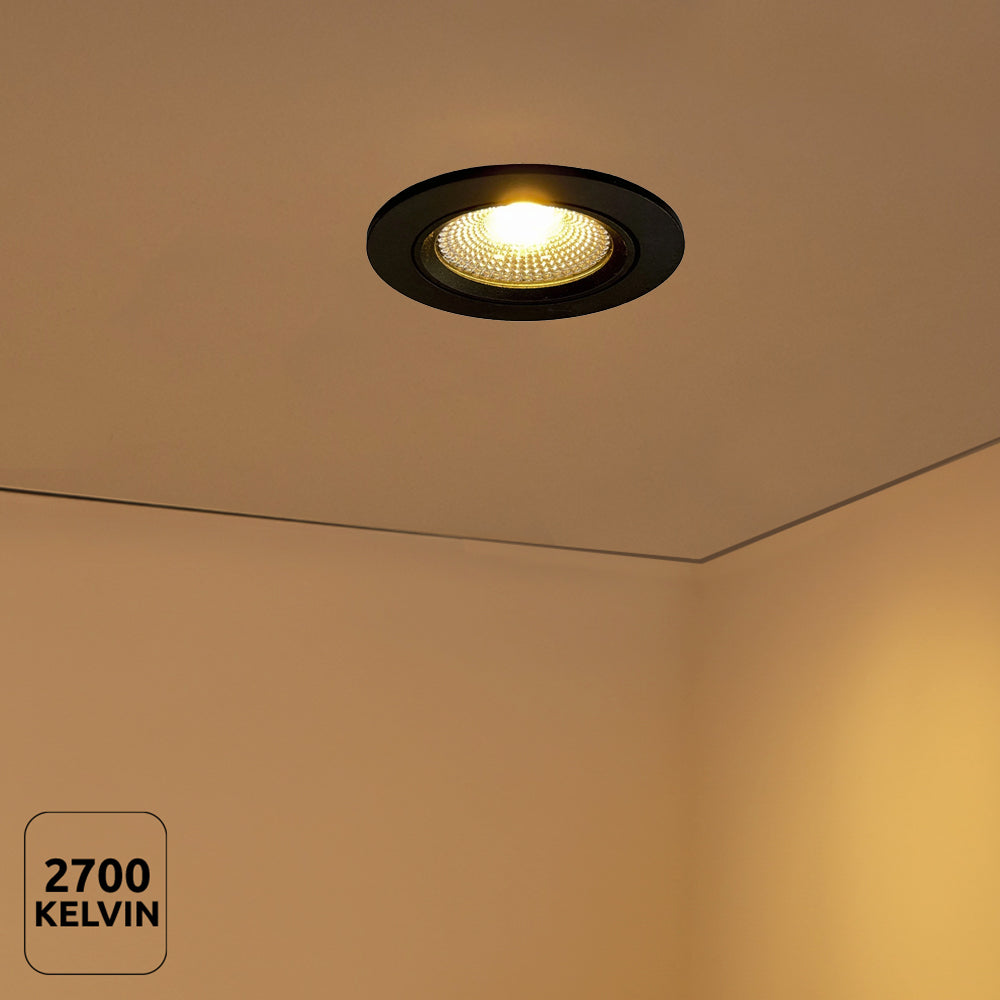 LED Dimbare inbouw spot 5W | Ø70mm | Zwart | 2700K