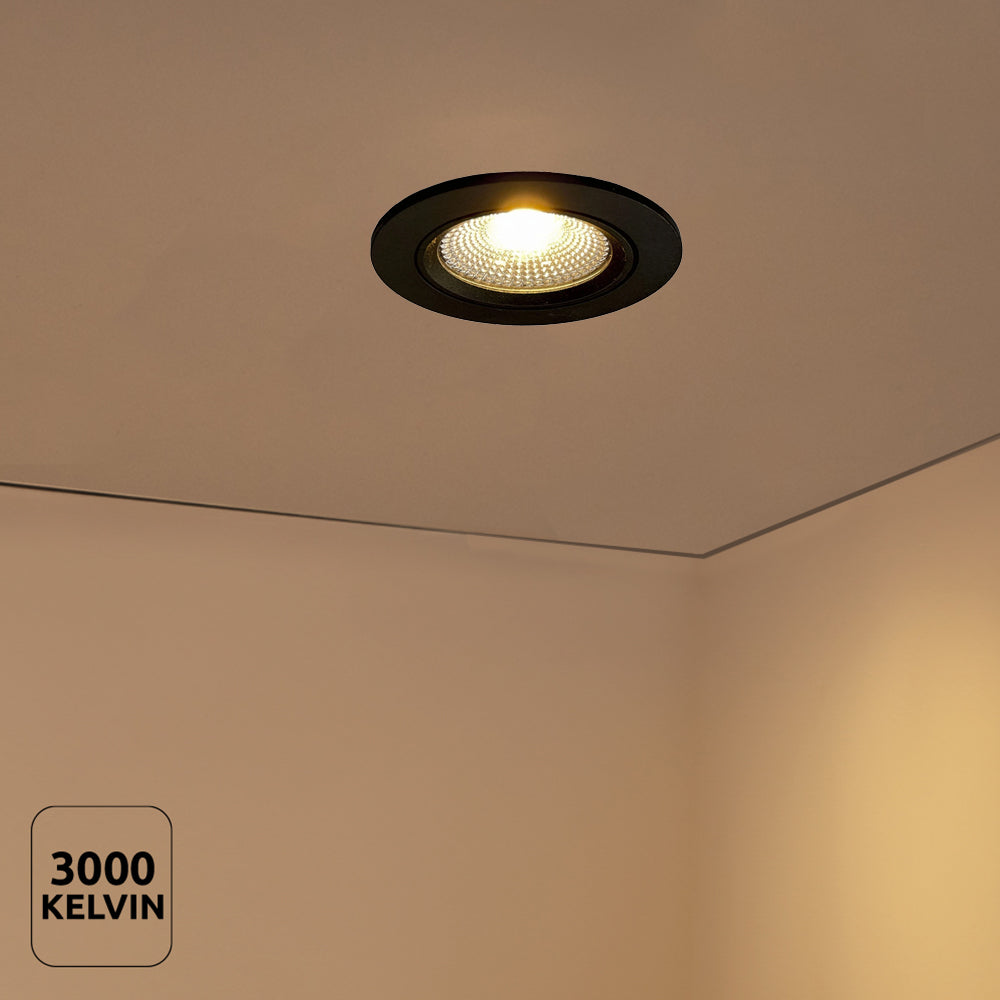 LED Dimbare inbouw spot 5W | Ø70mm | Zwart | 3000K