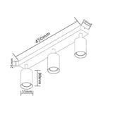 LED opbouwspots drie dubbel wit met 3 x gu10 fitting - verpakking