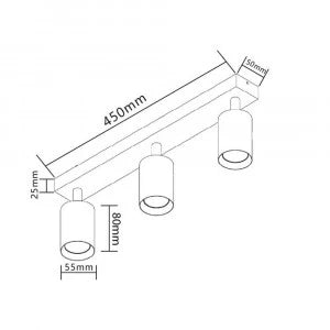 Bundle-Paket | Moderner Deckenspot drei Doppelzimmer | Weiß | inkl. Flecken