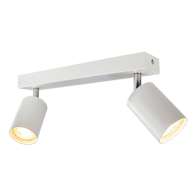 LED witte opbouwspot 2 keer gu10 fitting plafondlamp - armatuur met spots