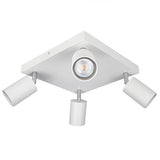 LED plafond opbouw spot vierkant wit 4 keer gu10 fittingen - met spots uit