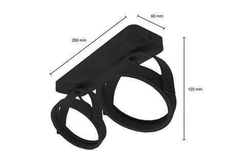 LED-Aufbaustrahler | Schwarz | Doppelt | 2x GU10 Fassung | AR111-Spot