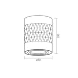 Opbouw spot armatuur wit - Ø80mm - rond - dimbaar - GU10 fitting - afmetingen