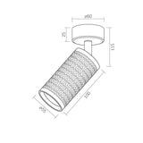 Opbouw spot armatuur zwart - 55x100mm - rond - dimbaar - GU10 fitting - Afmetingen