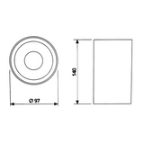 Opbouw spot armatuur zwart | 97 x 140mm | Rond | incl. GU10 fitting