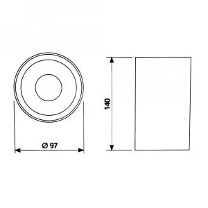 Bundle-Paket | Aufbauspotleuchte schwarz | 97 x 140 mm | rund | inkl. Stelle