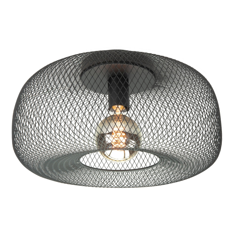 Highlight | Industriële plafondlamp - E27 fitting-40cm-Zwart-vooraanzicht