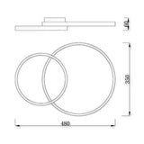 LED Moderne Plafondlamp | Dimbaar | 60watt | Zwart | CCT - 3000 - 6500K