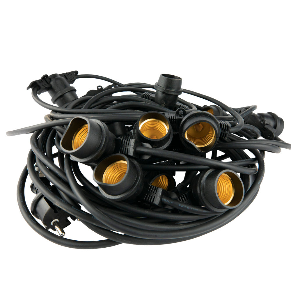 Komplettset | Pin-Kabel 15 Meter | inkl. 15 Glühlampen | 1W | 2700K