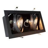 LED dubbel AR111 spot armatuur zwart met gu10 fitting dimbaar - ar111 spots gekanteld