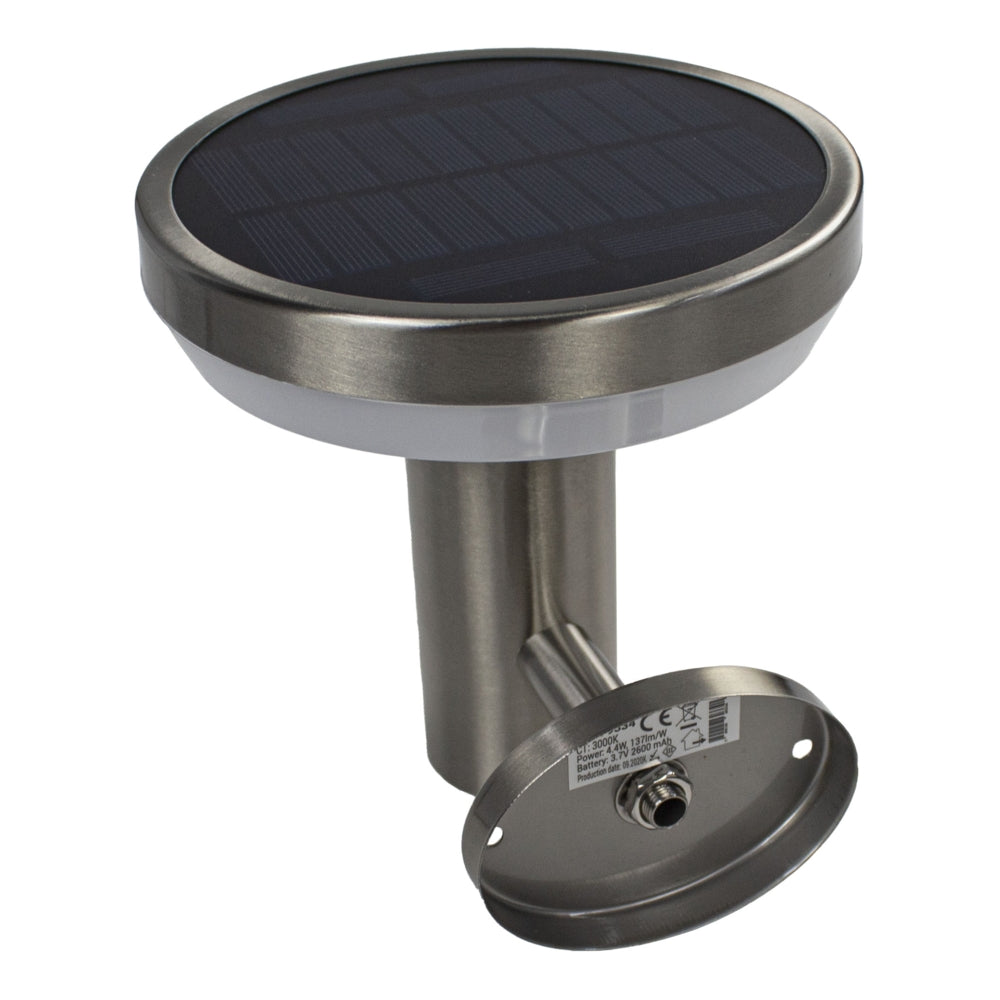 Solar buiten Wandlamp met sensor | rond | 4,4W 3000K | Warm wit