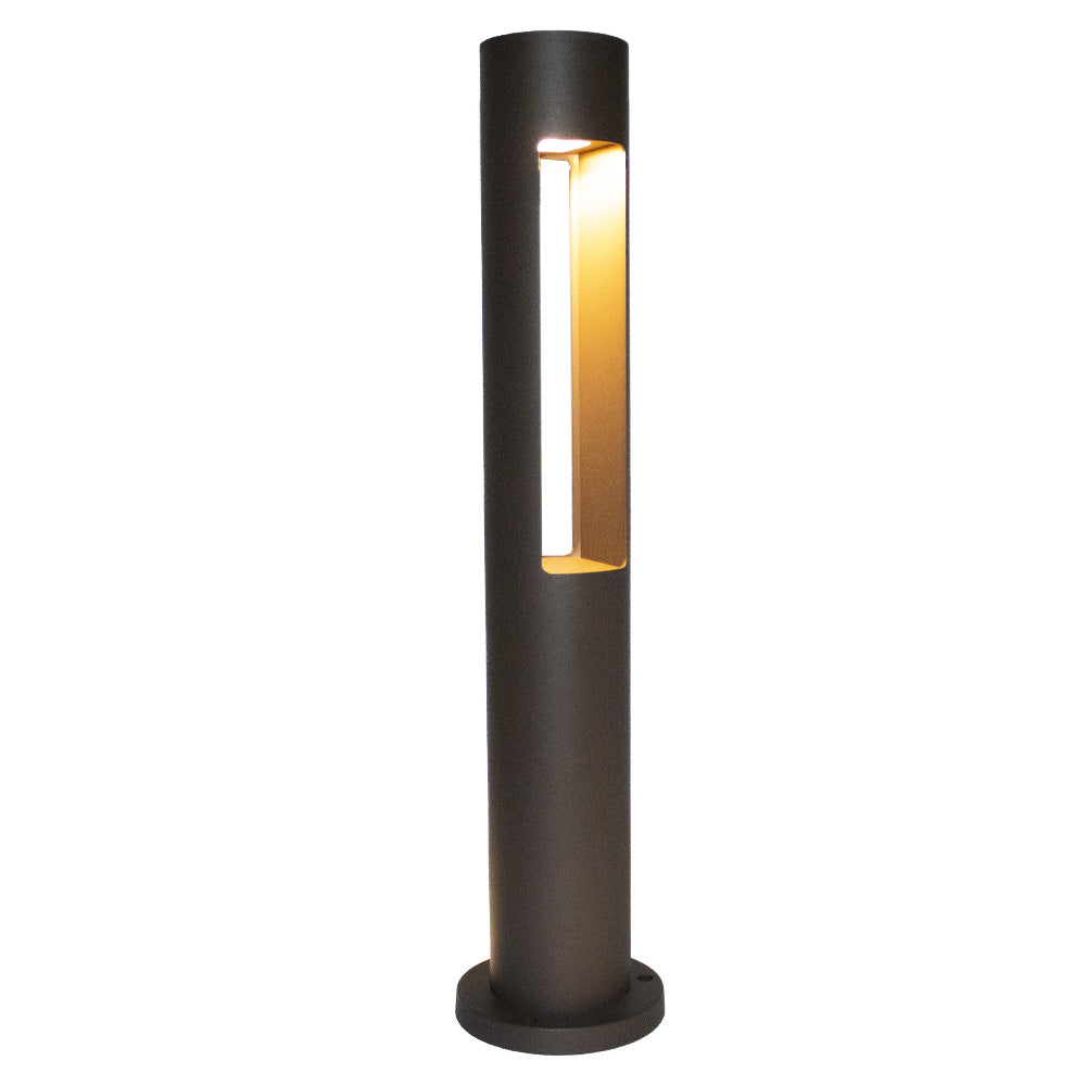 LED moderne staande buitenlamp rusty g9 fitting - vooraanzicht lamp aan