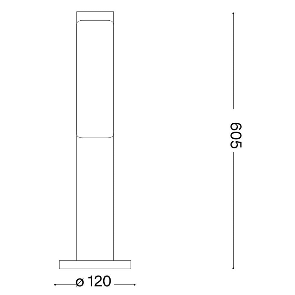 LED moderne staande buitenlamp 3000K 60cm - afmetingen