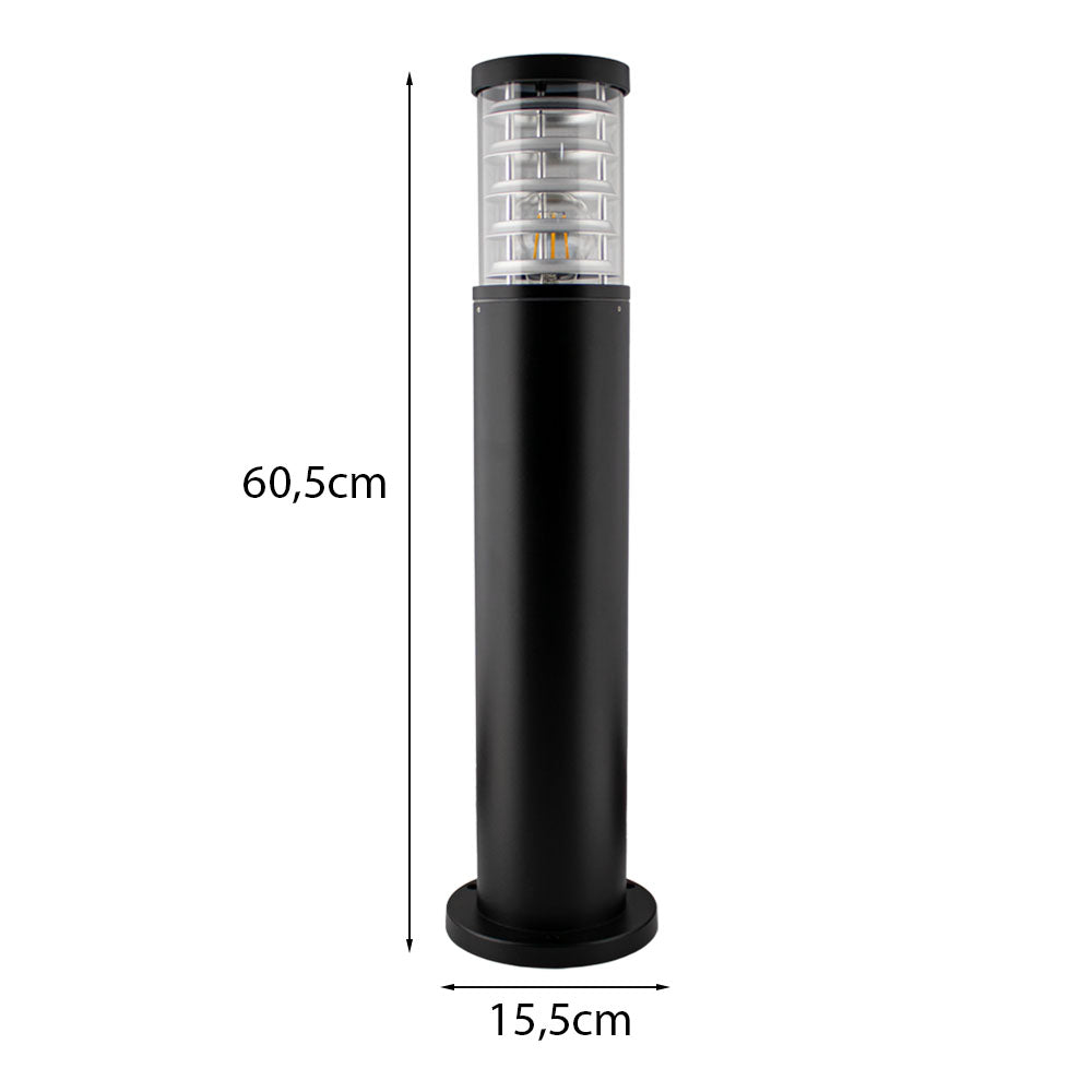 LED staande buitenlamp tronco 60cm e27 fitting - afmetingen