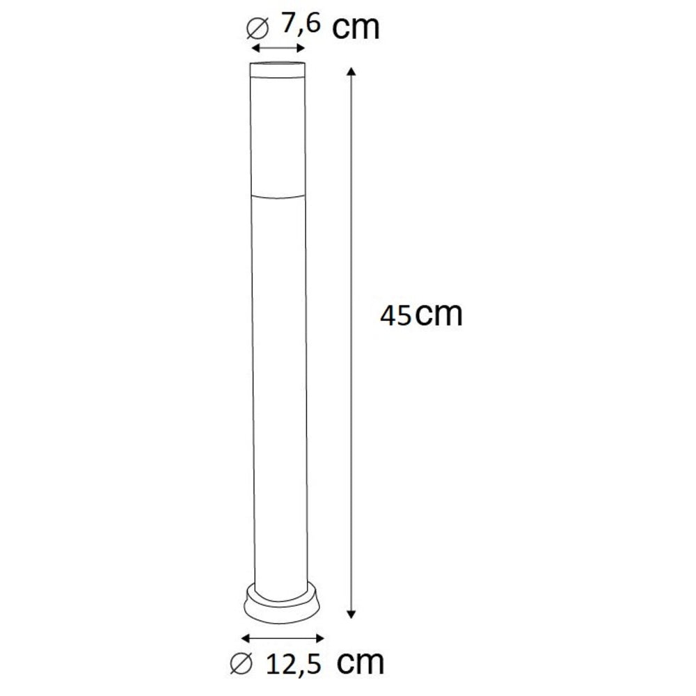 Staande buitenlamp zilver rond 45 cm IP44 | Kreta