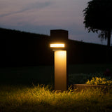 LED buitenlamp tobago gu10 fitting IP44 zwart - sfeerfoto aan