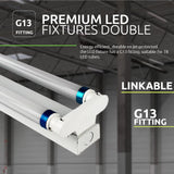 LED-TL-Leuchte 150 cm (doppelt) IP22 | inkl. 2x LED-Leuchtstoffröhren 22W