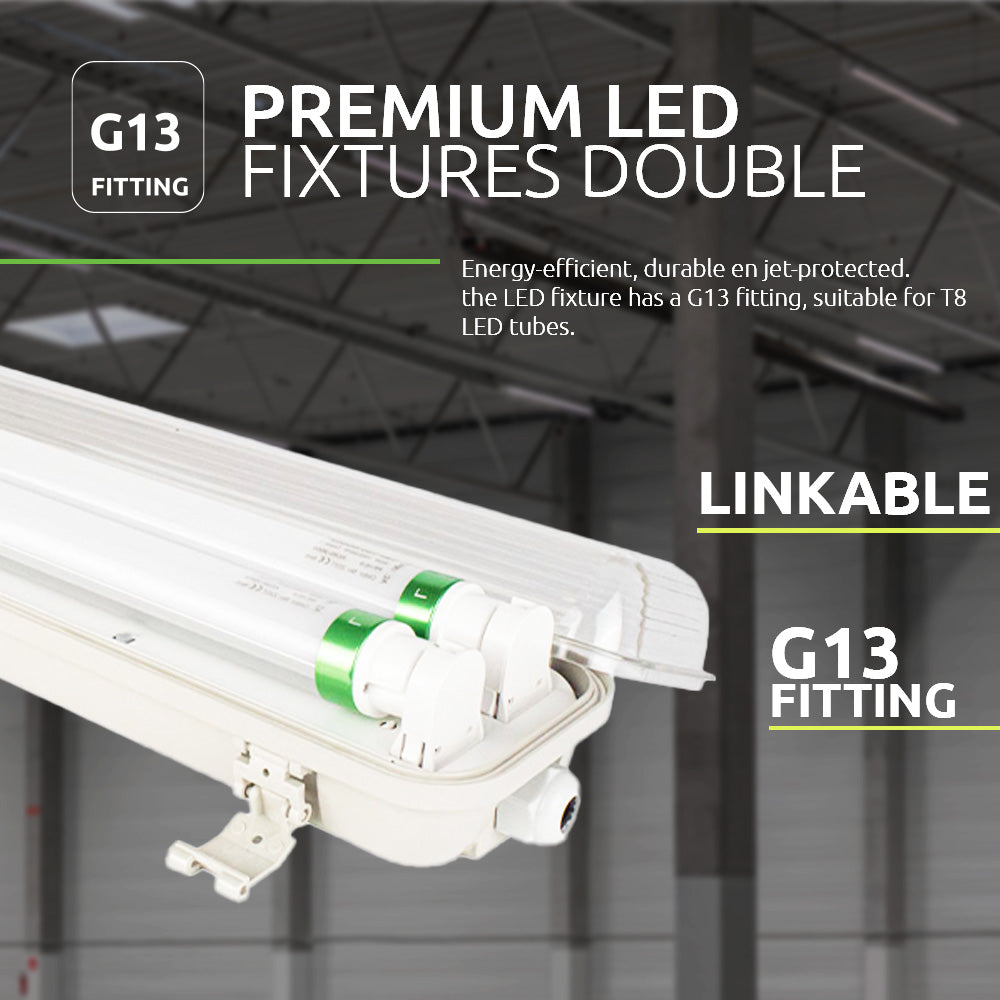 TL LED Armatuur IP65 Waterdicht voor dubbele LED buizen verlichting - dubbele buizen