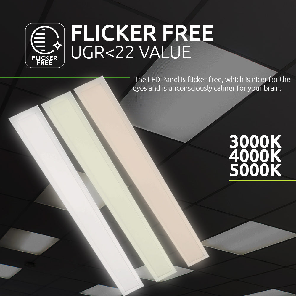 LED Paneel 120x15CM - 25Watt - CCT - 3000K-4000K-5000K- template - flikker vrij