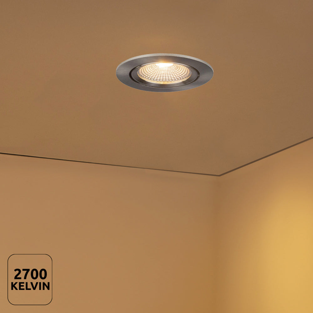 LED Dimbare inbouw spot 5W | Ø70mm | RVS | 2700K