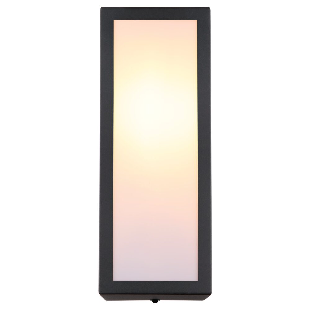 Wandlamp buiten vierkant - aluminium en melk glas - E27 fitting - waterdicht - vooraanzicht