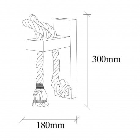 Landelijke wandlamp E27 fitting - Touw | Siena