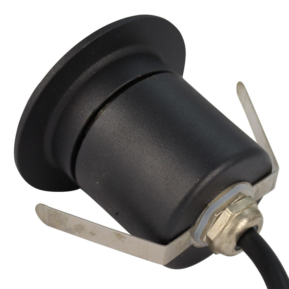 Waterdichte grondspot zwart warm wit 3000K - IP65 - kabel