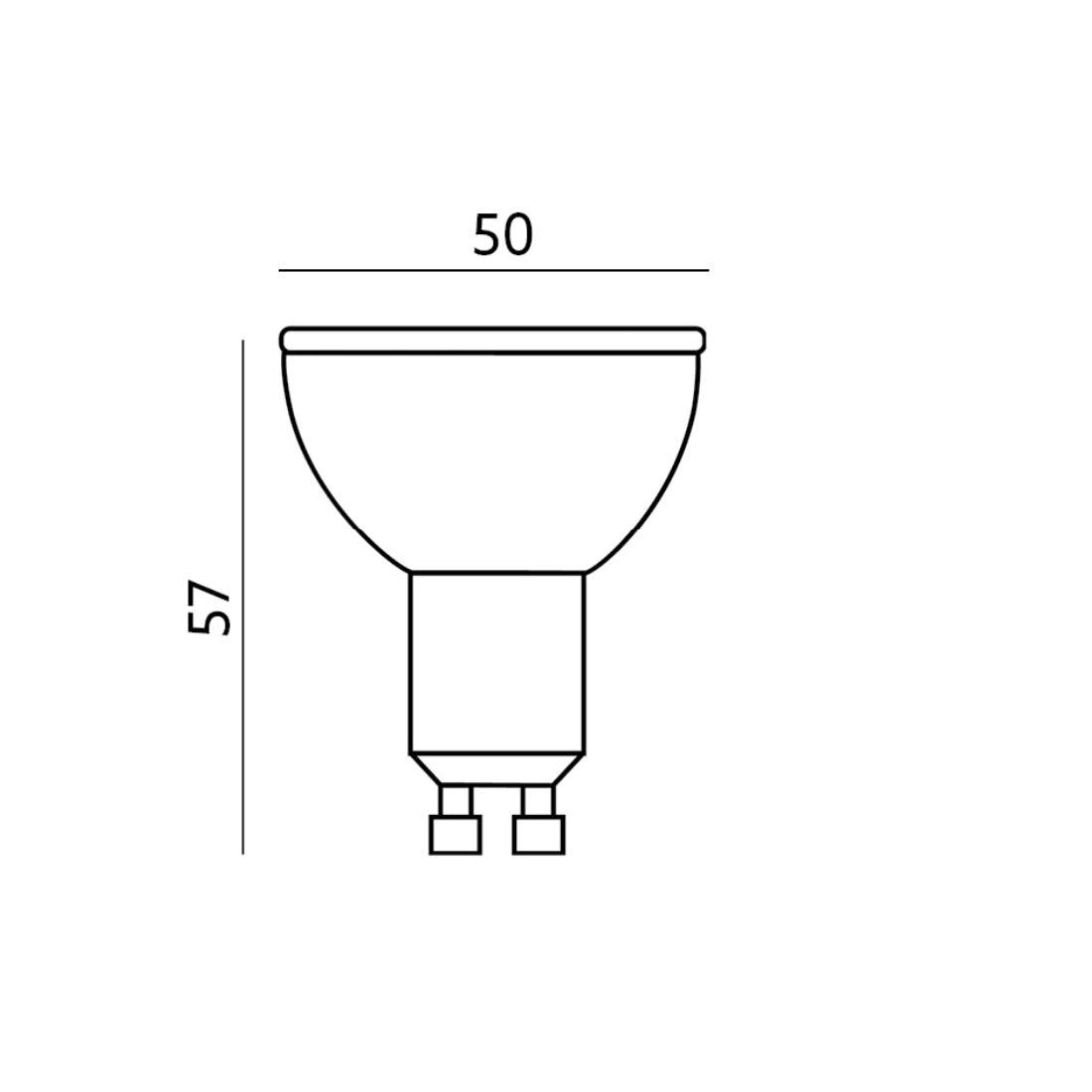 WiFi - smart led spot GU10 - Tuya - afmetingen