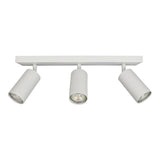 Witte plafondspot opbouw gu10 fitting - vooraanzicht lampen gekanteld