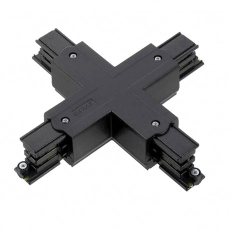 3-Fase Rails X-Vorm connector | Zwart