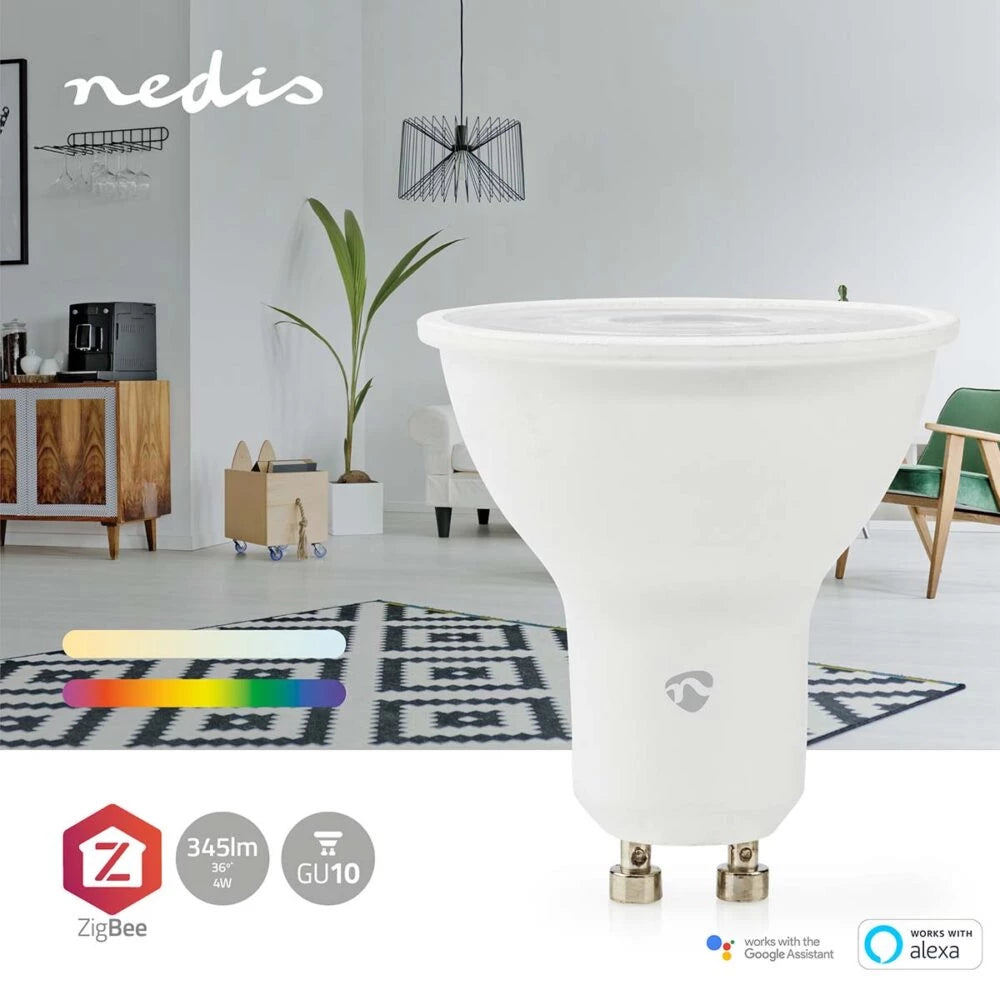 Zigbee smart Einbaustrahler Weiß 4,7W | Rund | 80mm | HUE-kompatibel | RGB-CCT