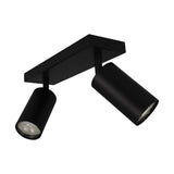 LED moderne opbouwspot dubbel zwart gu10 fitting dimbaar - spots uit