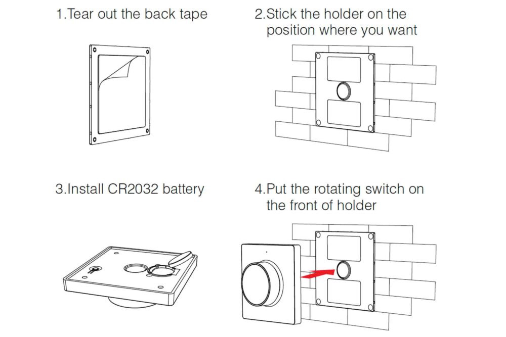 Mi-light | Kabelloser Wanddimmer | Weiß