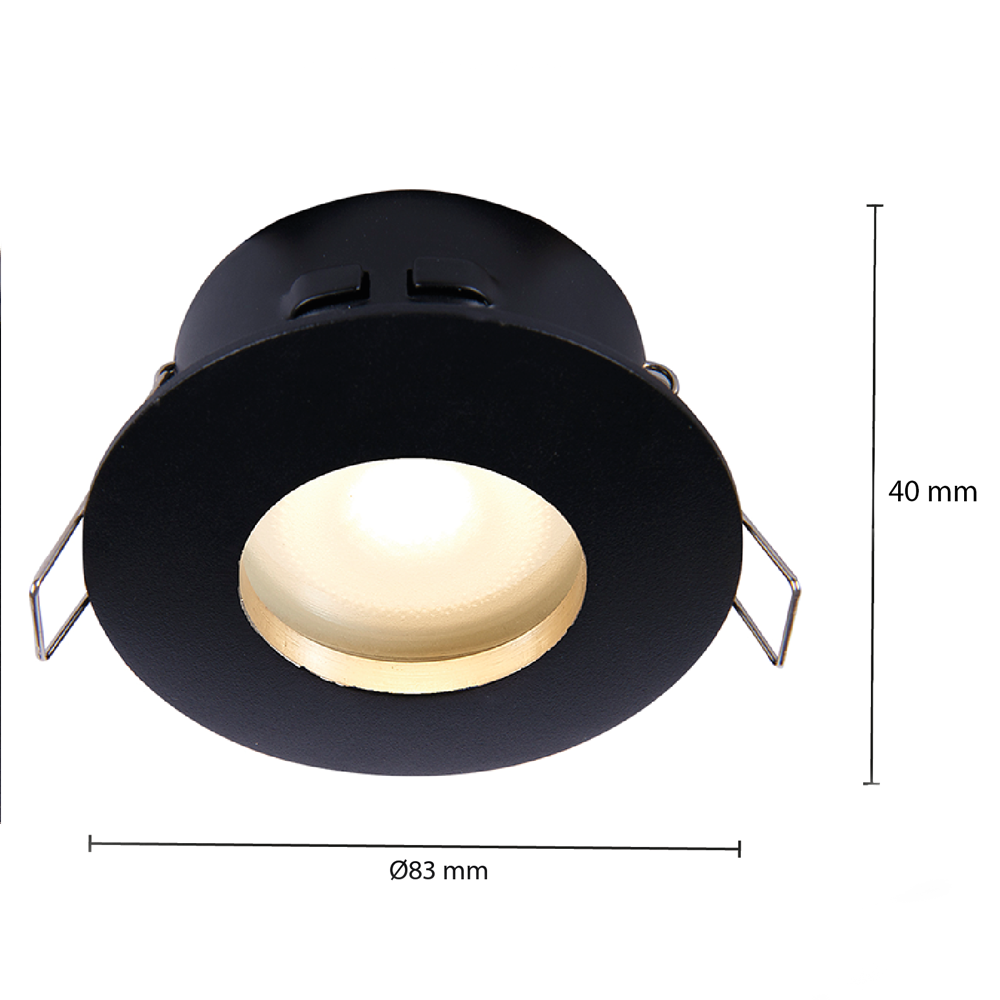 LED inbouw armatuur zwart ip65 waterdicht - afmetingen