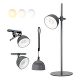 LED Orbi 2,5W 4in1 Schreibtischlampe magnetisch Grau - CCT Lichtfarbe einstellbar | inkl. Klemme, Deckenbefestigung, Schnur