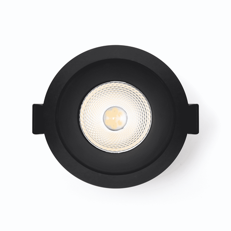 LED inbouwspot zwart | Ø90mm | Verdiept | 9 Watt | Enkel | Rond - onderkant