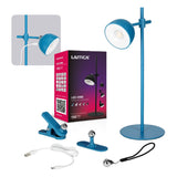 LED Orbi 2,5W 4in1 Schreibtischlampe magnetisch Blau - CCT Lichtfarbe einstellbar | inkl. Klemme, Deckenbefestigung, Schnur