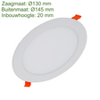 led downlight 9 watt 130mm-vooraanzicht